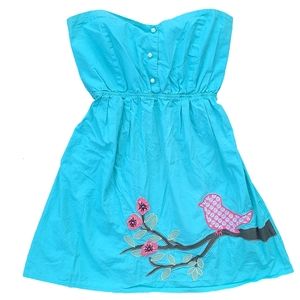 Judith March bird applique strapless dress